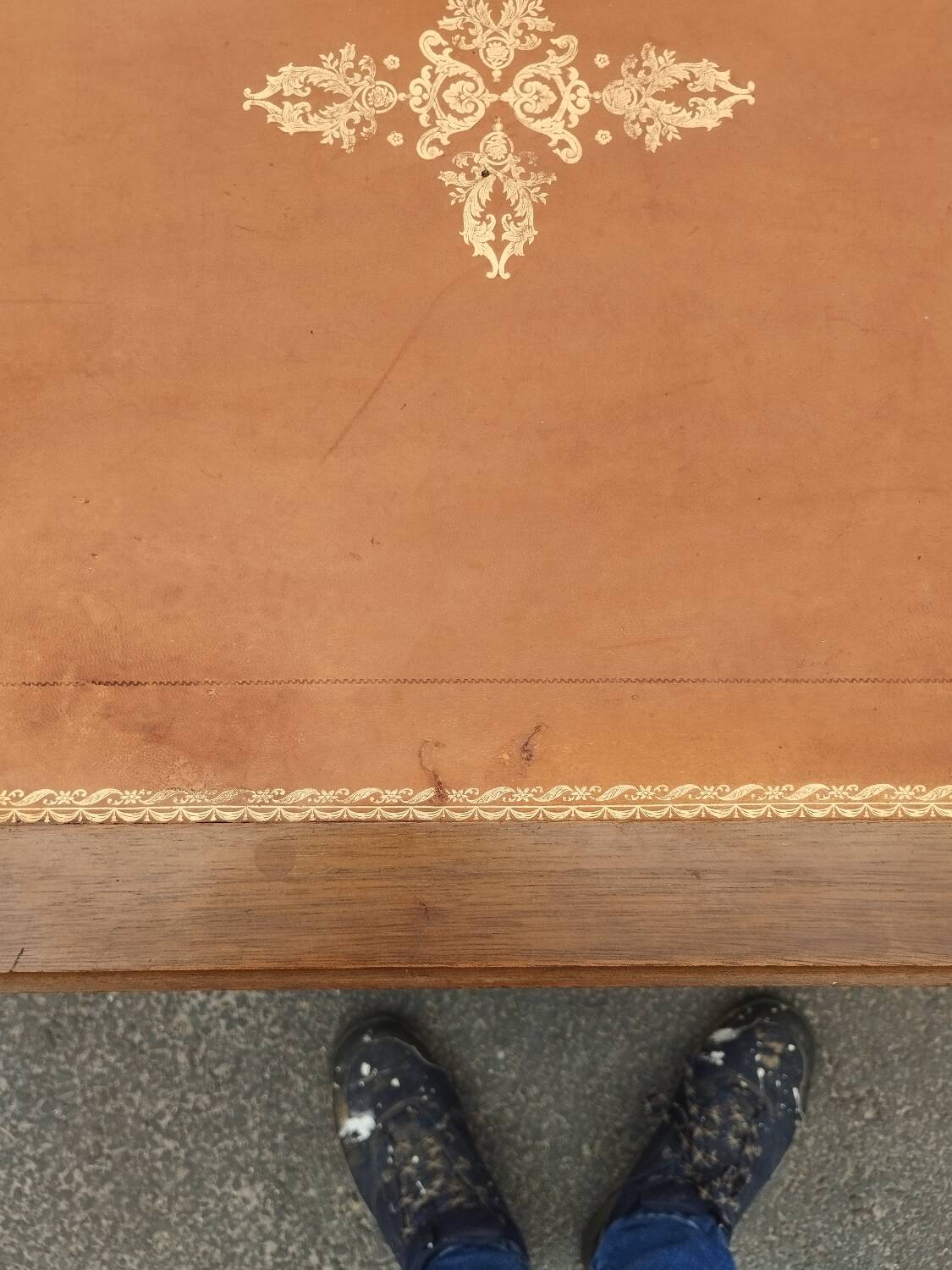 Beau bureau plat ancien style louis xvi