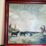 oil painting on canvas view of Camargue circa 1900-1920