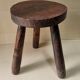 Solid wood tripod stool