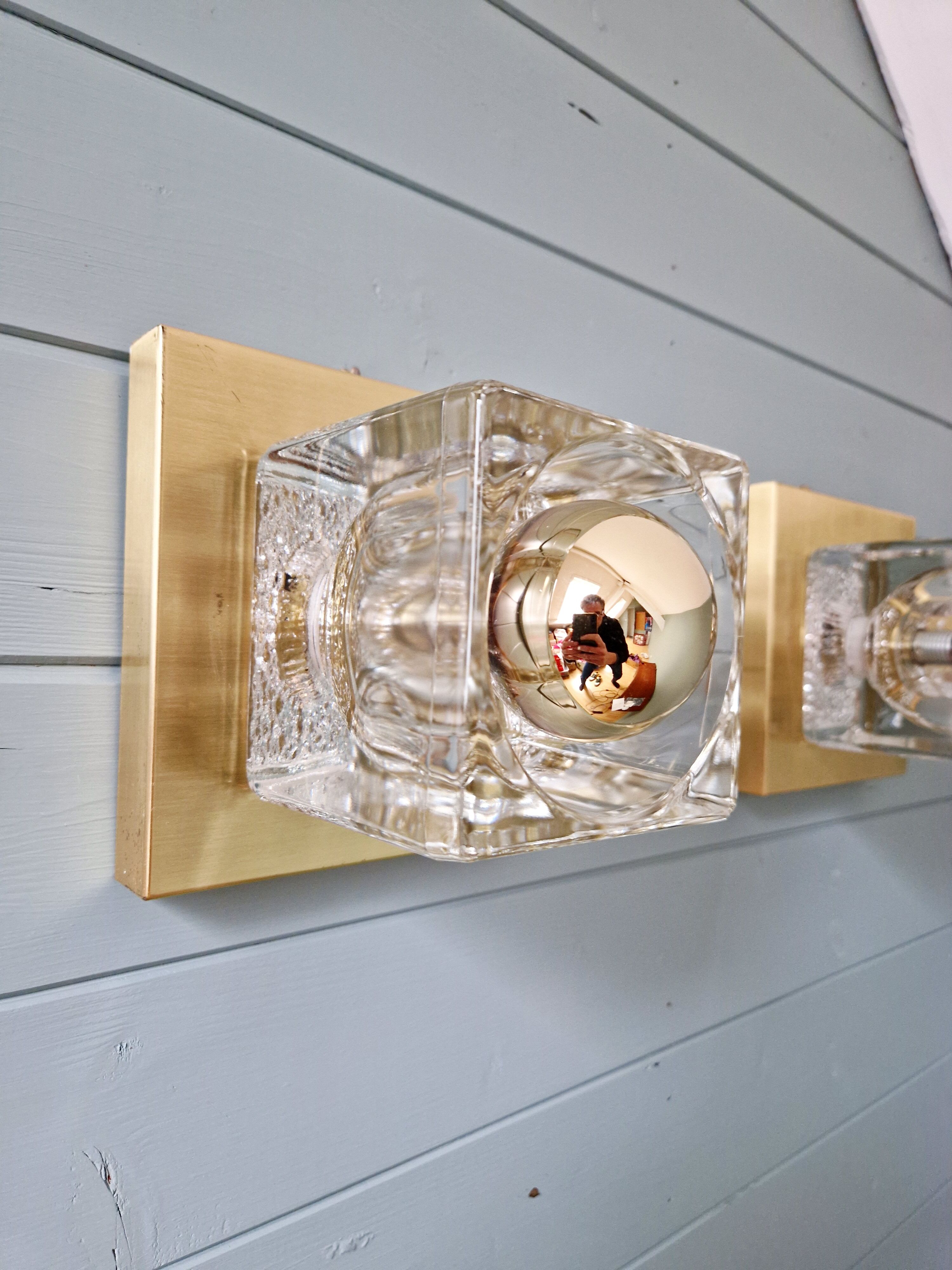 Paire d'appliques murales Ice Cube, Peill & Putzler, 1970