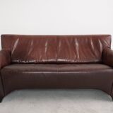 Oxblood leather sofa DeSede DS-72b
