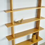 Handcrafted oak bookcase, 1970s