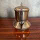 Antique TASSUNIC Teapot Silver Metal + Wooden Handle United France Vintage