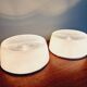 Holophane industrial ceiling light in white and transparent opaline glass (7 available)