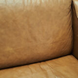 Sofa in brown leather, Danish design, 60's, designer: Mogensen Koch