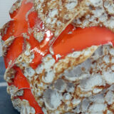 Large vase orange jug "fat lava" signed Vallauris.