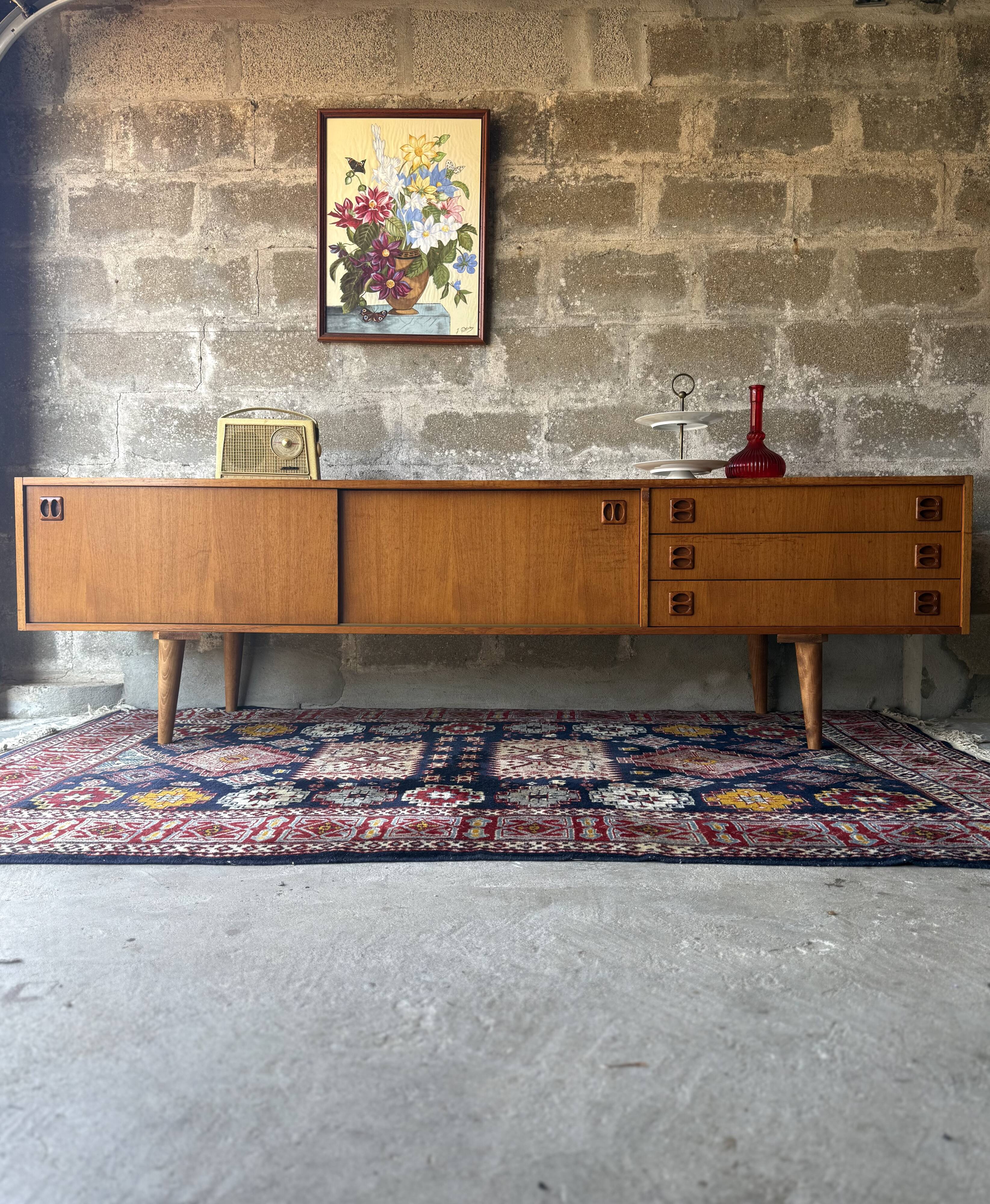 Vintage Scandinavian teak sideboard, 1970.