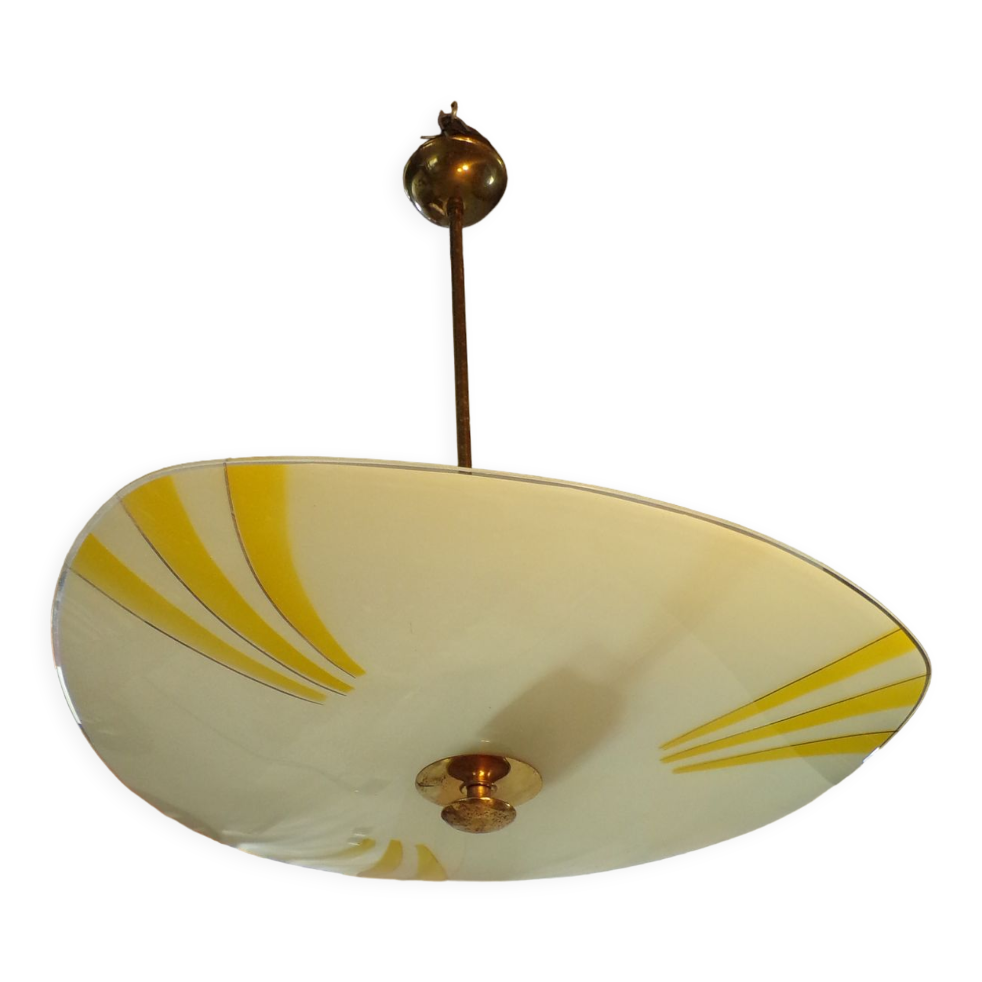 Vintage painted glass pendant lamp