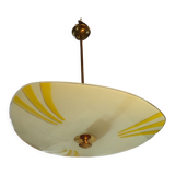 Vintage painted glass pendant lamp