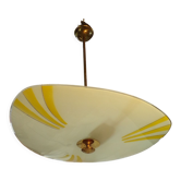 Suspension vintage verre peint