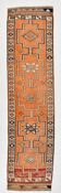 Tapis de couloir vintage boho chic en pêche douce, 85x331 cm