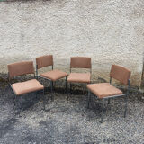 Set of 4 chromed metal chairs