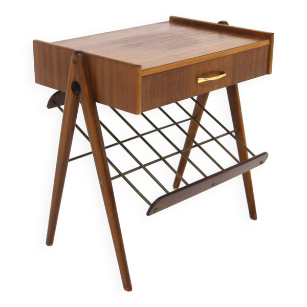 Table de chevet scandinave en acajou, Suède, 1950