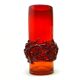 Crown of Thorns vase, red glass, designed by J. Słuczan-Orkusz, Poland, 1970s