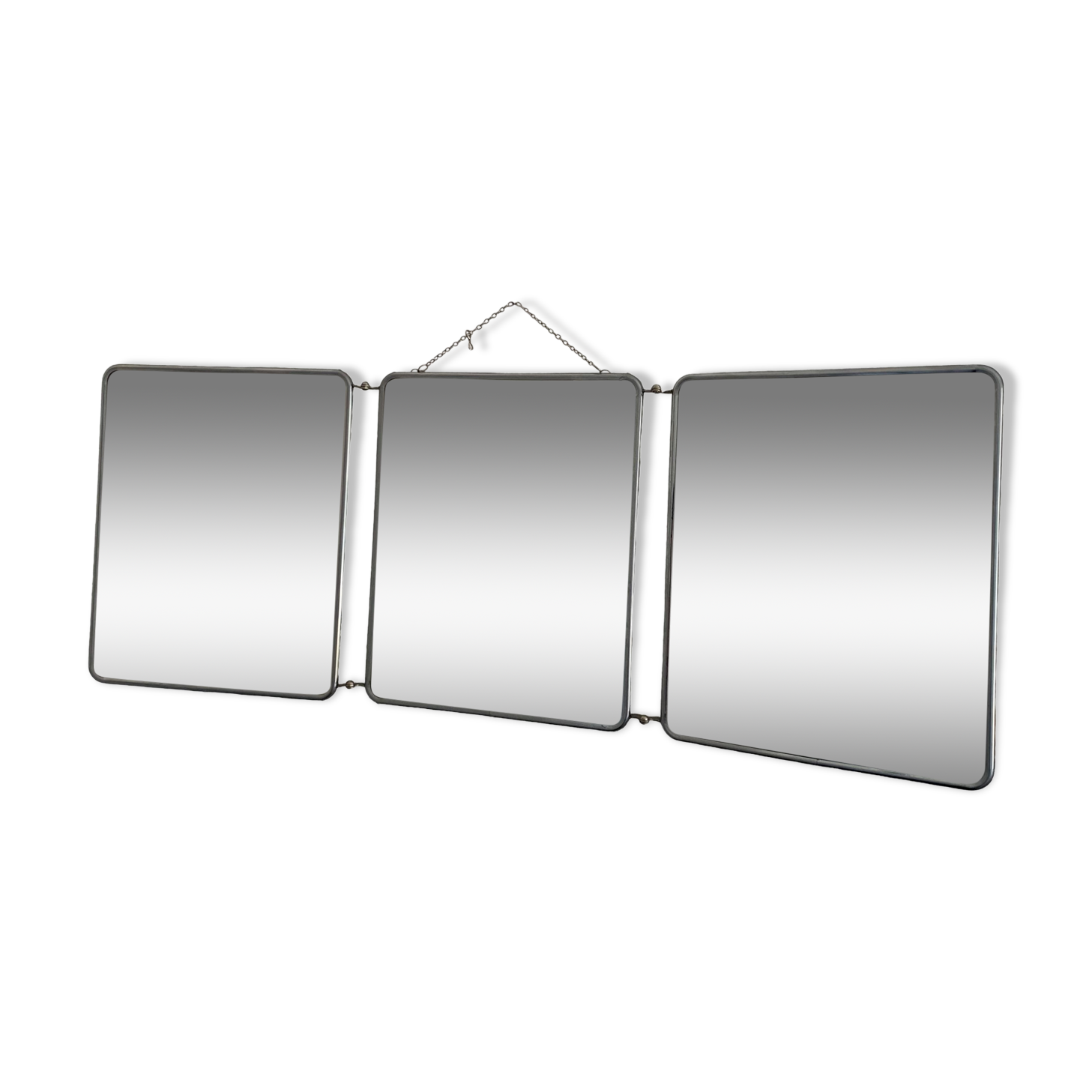 Vintage mirror 1960 triptych barber Arpin hairdresser - 34 x 88 cm