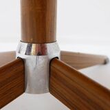 Brown leather swivel footrest with metal base - De Sede, Switzerland.