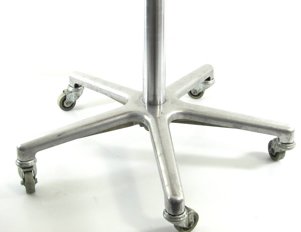 Sixties vintage aluminium adjustable dentist stool