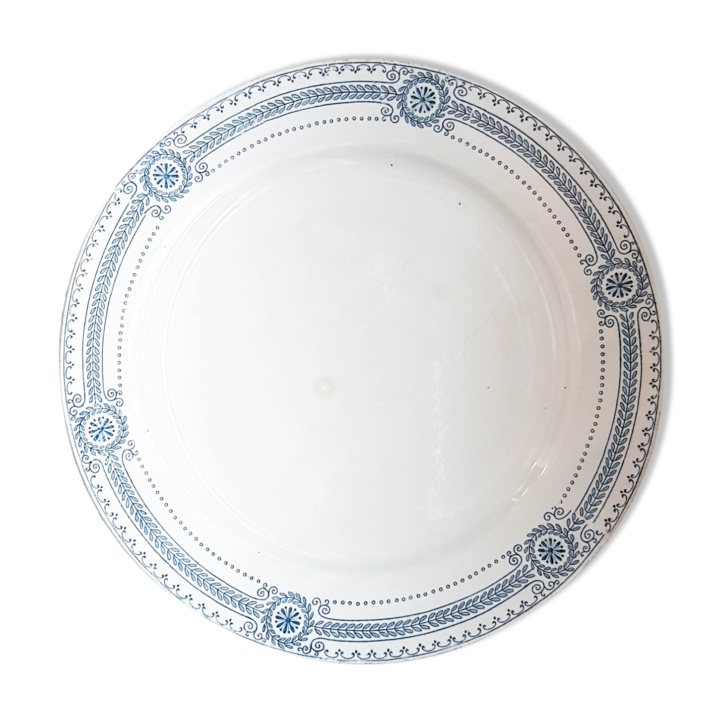 Lot of 4 blue plates "carina" U&C Sarreguemines Terre de Fer
