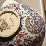 Bowl earthenware of gien cashmere decoration