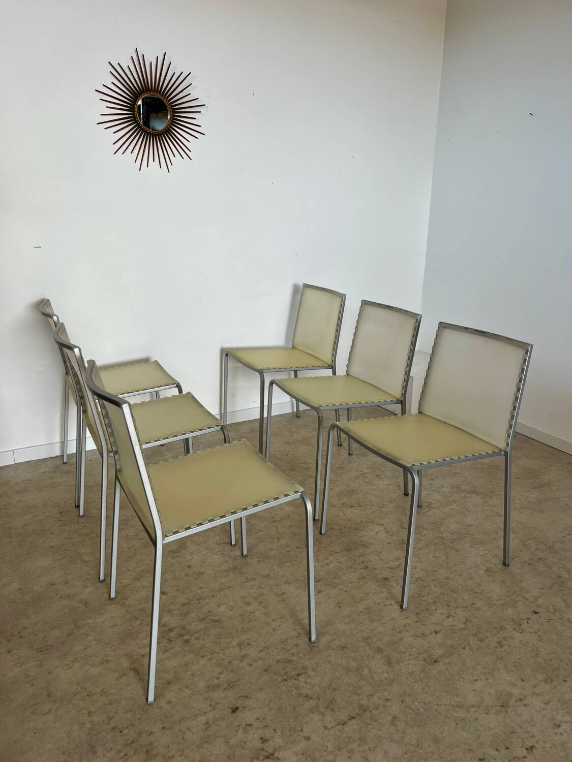 Lot 6 chaises modèle Zip design italien Marco Maran pour Desalto vintage chair
