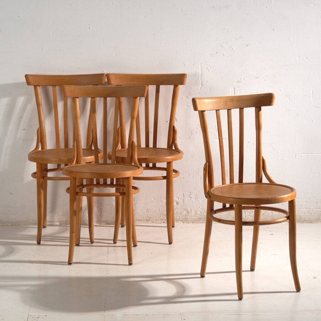 Antique bentwood chairs in Thonet style – Central Europe, circa 1930 #1 – Set of 4 pieces