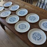 Service of 10 vintage dessert plates by Sovirel