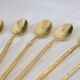 Service of 6 paola jam spoons, golden with fine gold, vintage