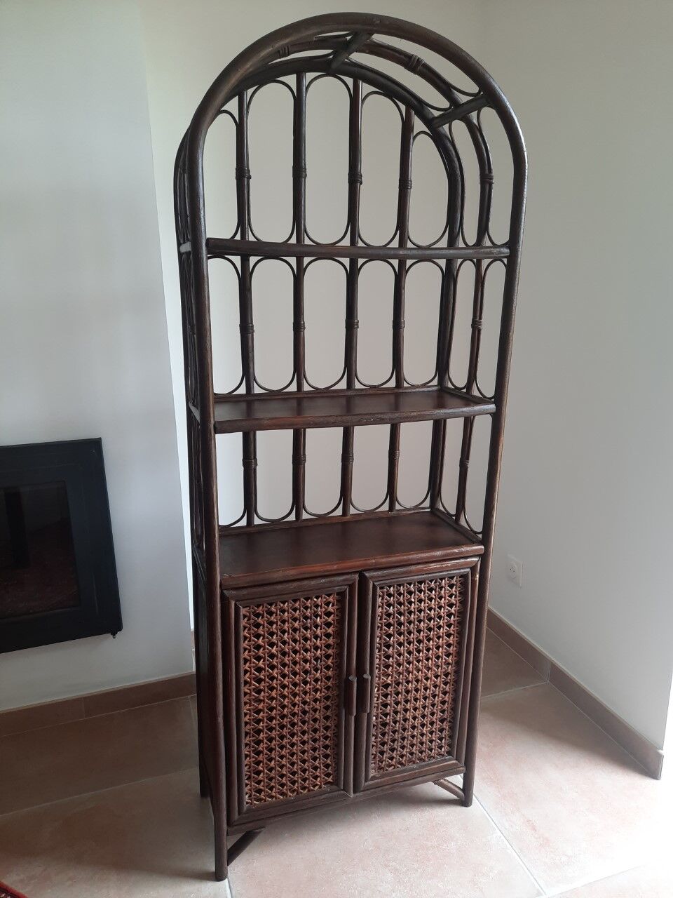 Vintage rattan shelf