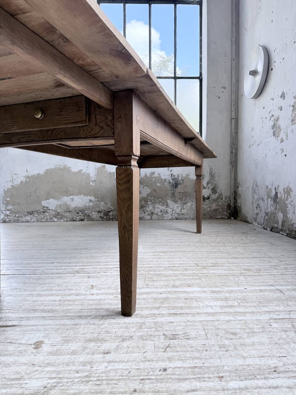 Solid oak farmhouse table with extensions (190-280cm) 1950