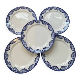 Set of 5 "Capri" plates from Digoin Sarreguemines.