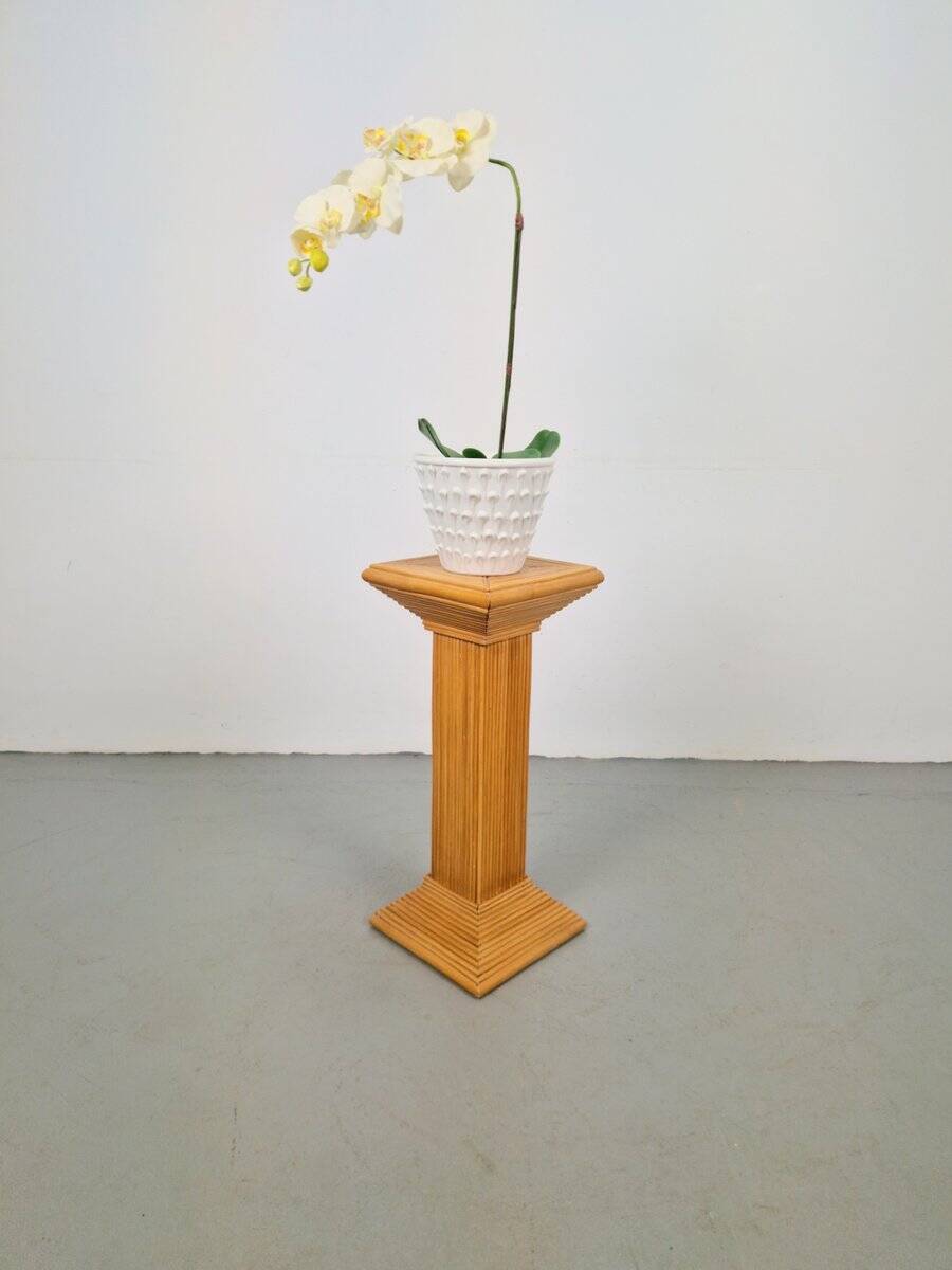 Vintage Rattan Pedestal from Vivai del Sud, 1980s
