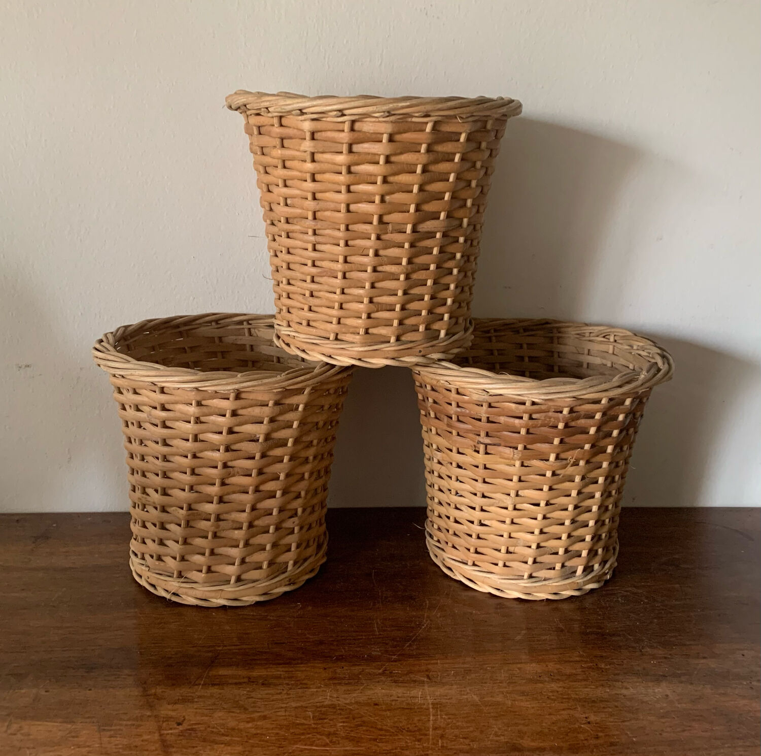 Wicker pot cover set