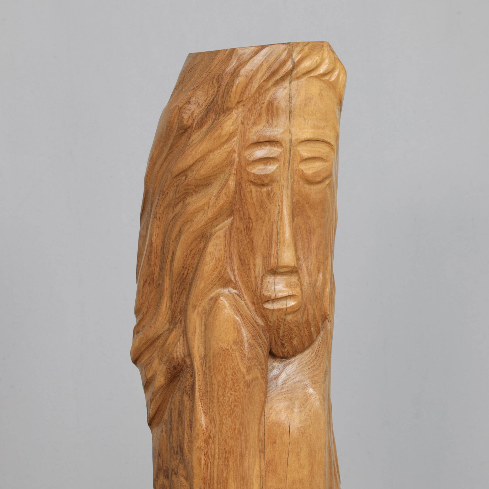 Monumental hand-carved oak sculpture, Belgium, 1970s