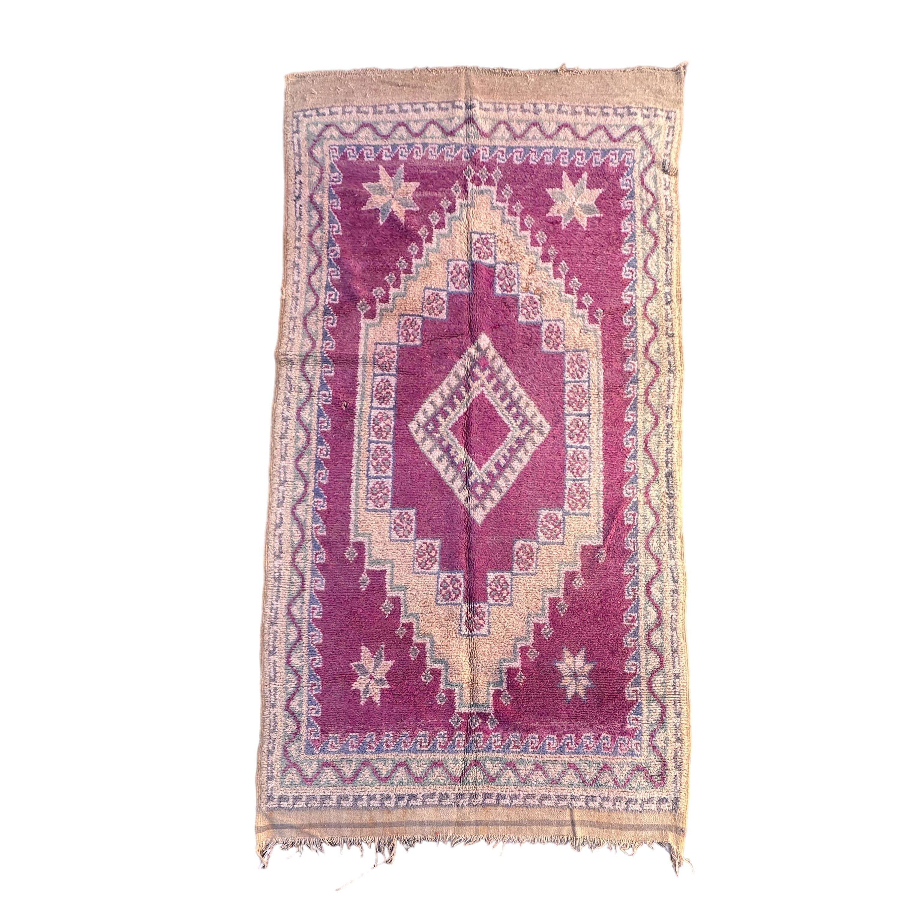 Moroccan rug Ait Bou Sbaa purple - 304 x 158 cm