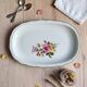 Vintage oval serving platter in white porcelain