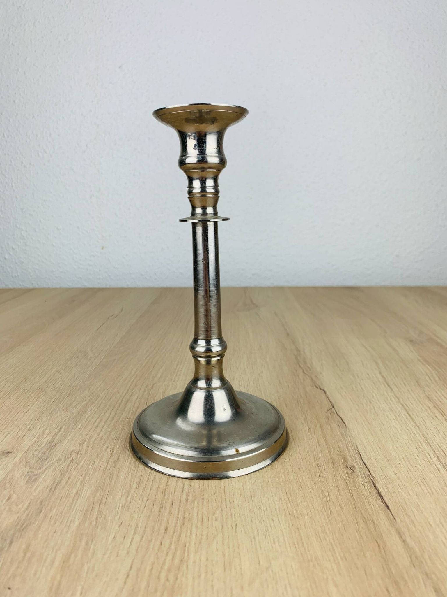Silver metal candlestick