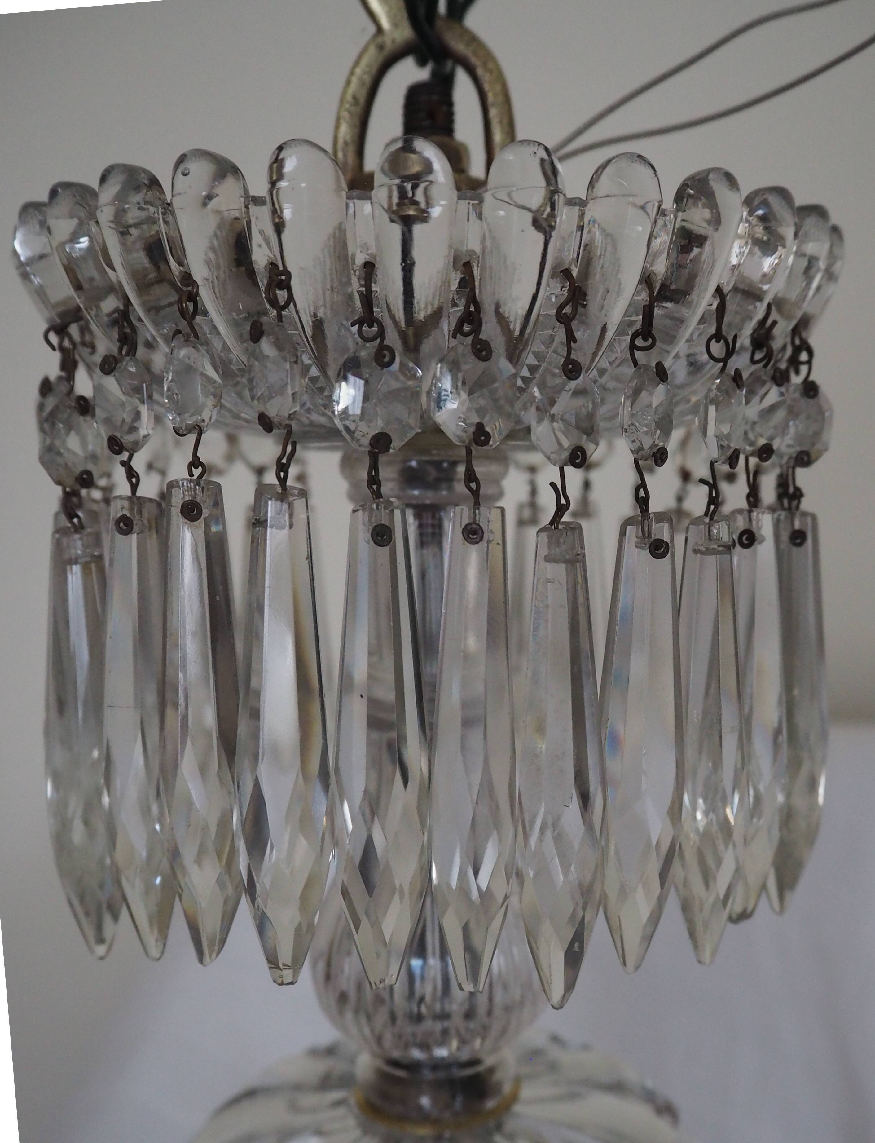 Napoleon III chandelier with crystal pendants, signed Portieux 19th century