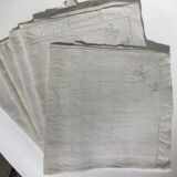 6 serviettes carrées lin mb brodé main dans l’angle