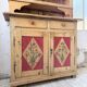 Antique grocery furniture, polychrome folk art, Savoie 1940.