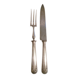 Cutlery for cutting meat in silver plated art nouveau style jugenstyl