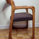 Pair of Baumann armchairs, model "sled", 1960