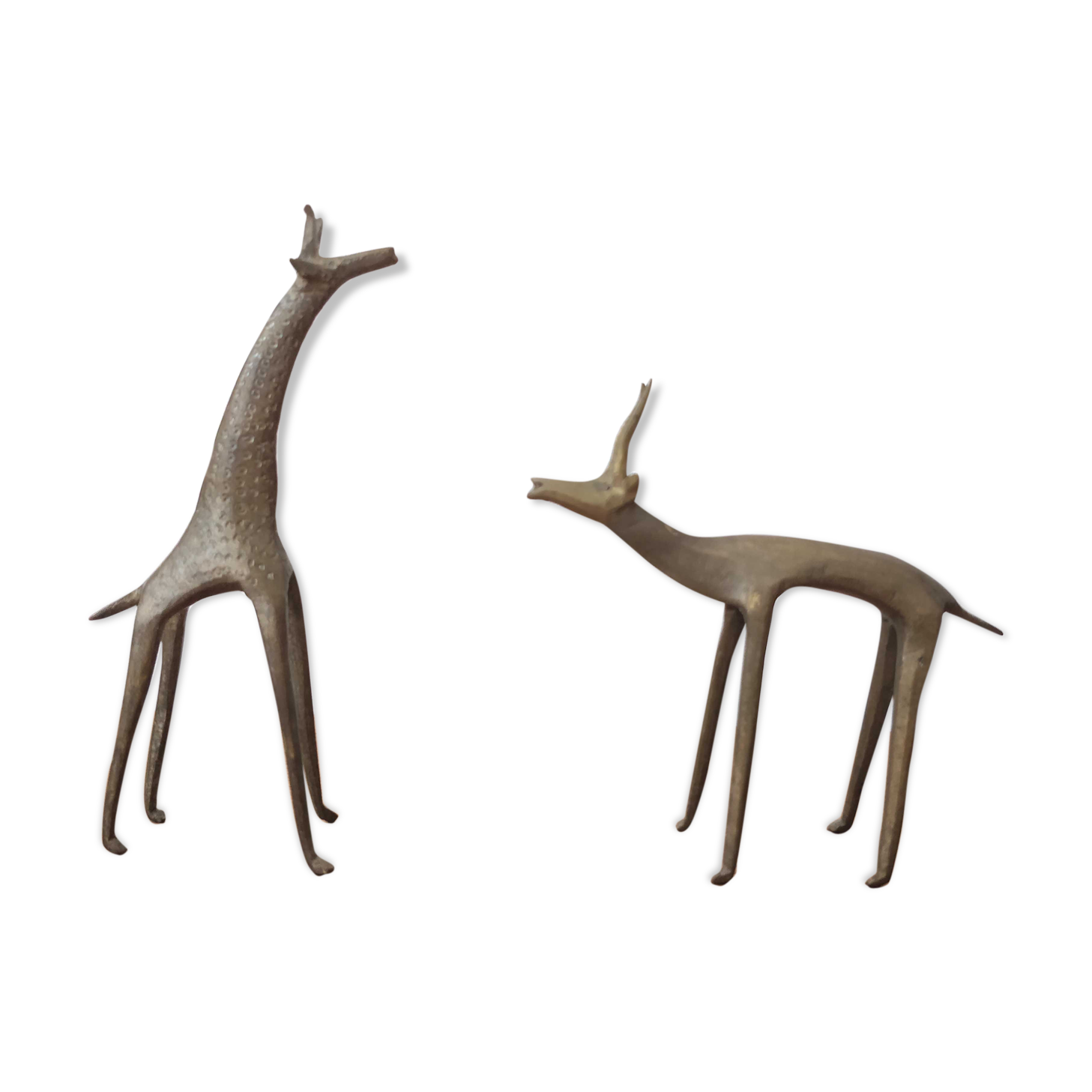 Pair animals in brass