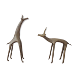 Pair animals in brass