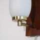 Pair of Scandinavian teak and opaline sconces 1960