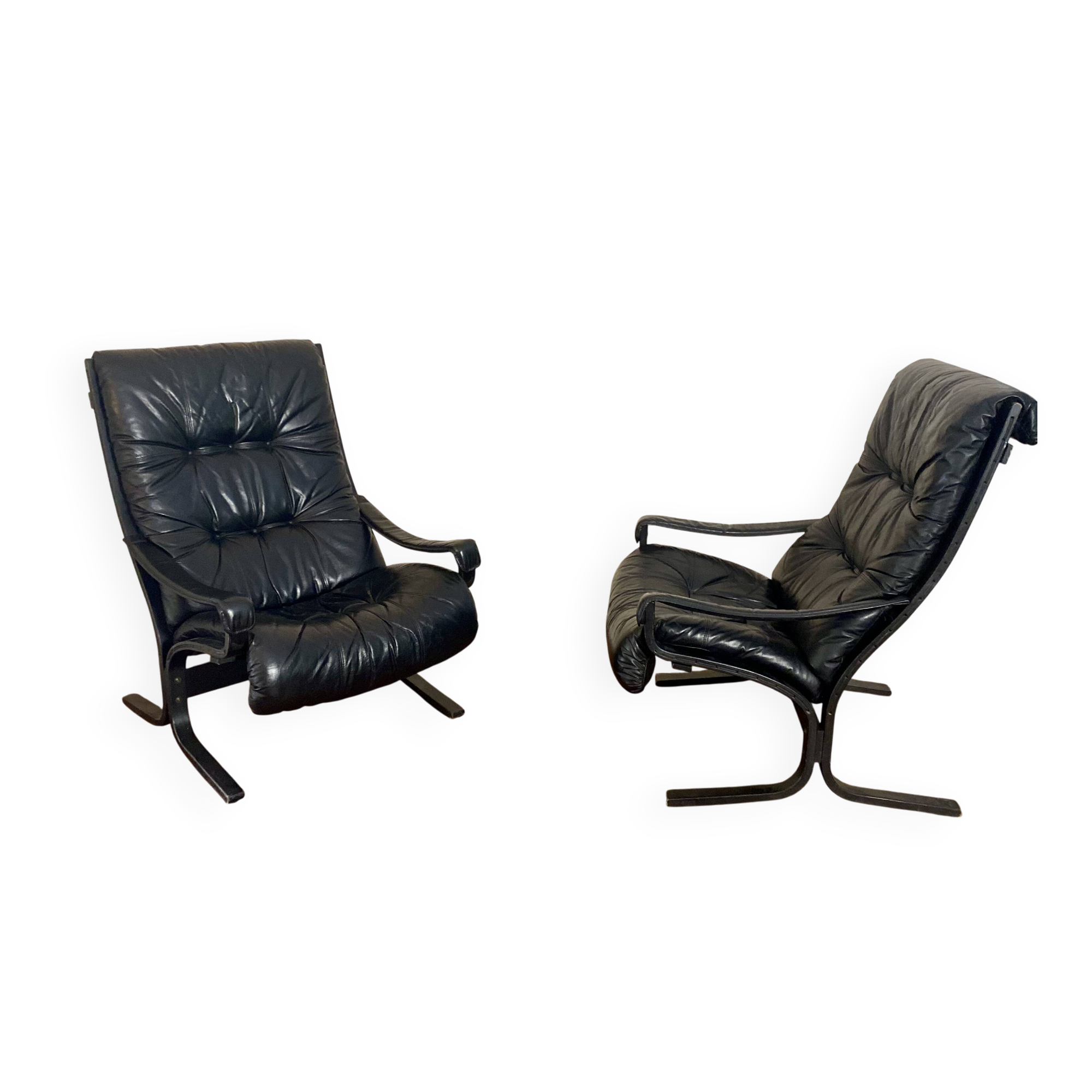 Pair of vintage Westnofa Siesta armchairs by Ingmar Relling 1960.