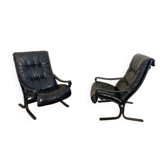 Paire de fauteuils vintage Westnofa Siesta par Ingmar Relling 1960.