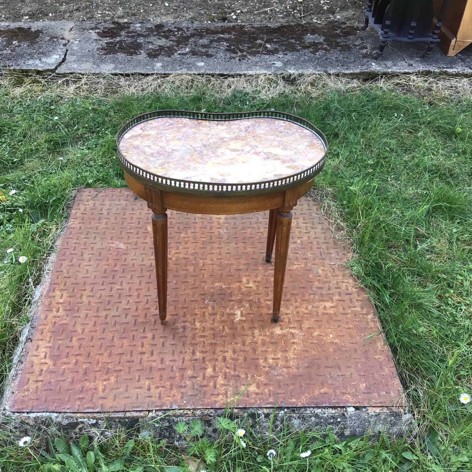 Bedside table with marble