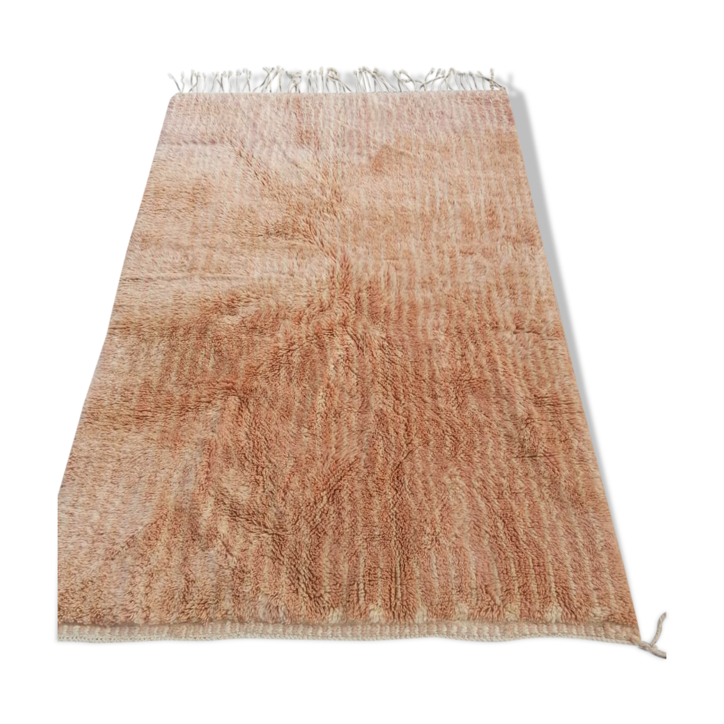 Beige berber carpet in wool 122x182 cm