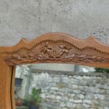 Hand-carved wooden mirror