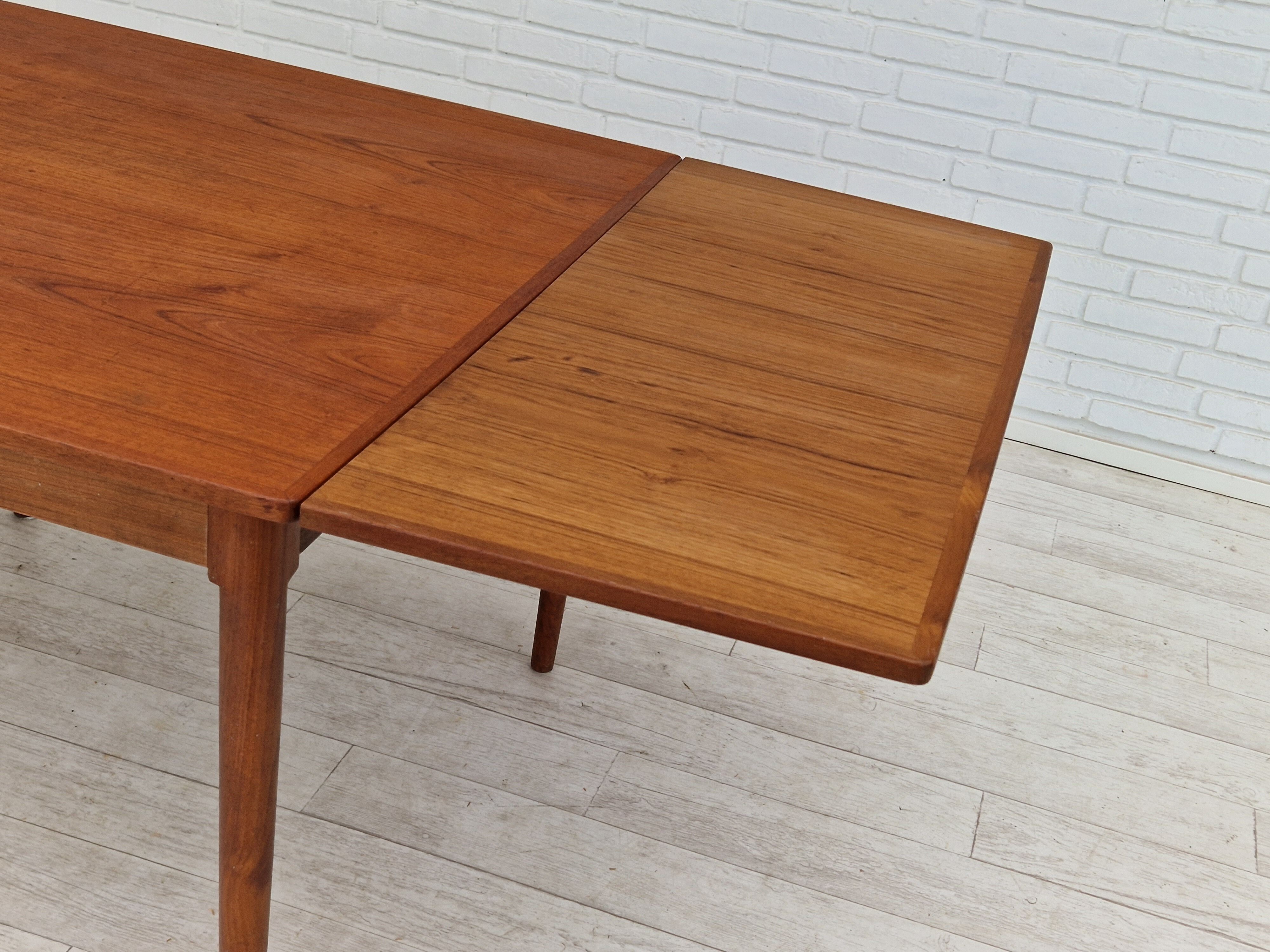 1960, Danish design, unfolded dining table, teak wood.